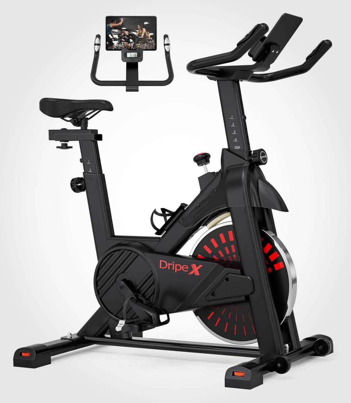 Bicicleta estática Dripex con volante de inercia de 8 kg. Imagen: Dripex