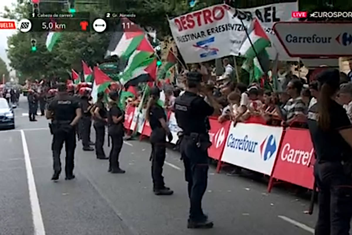 Meta en Bilbao de la etapa 11 de La Vuelta 2025. Imagen: Eurosport