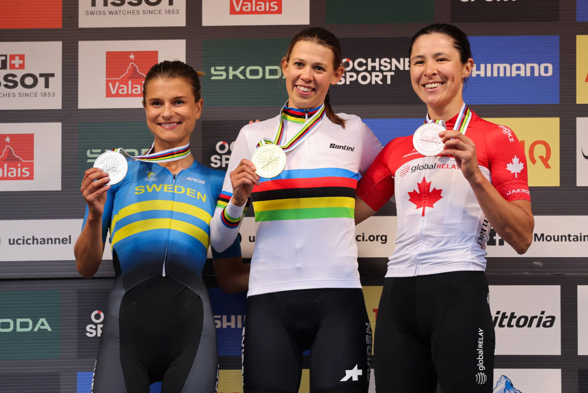 Podio XCC Élite femenino. Imagen: UCI
