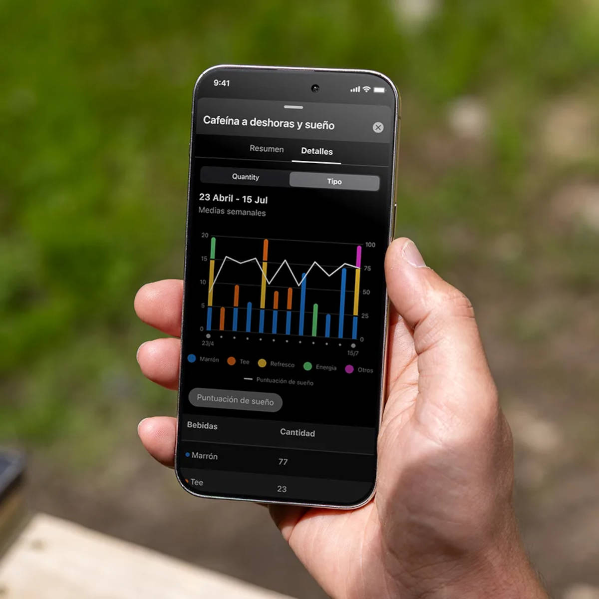 Registro de estilo de vida. Imagen: Garmin