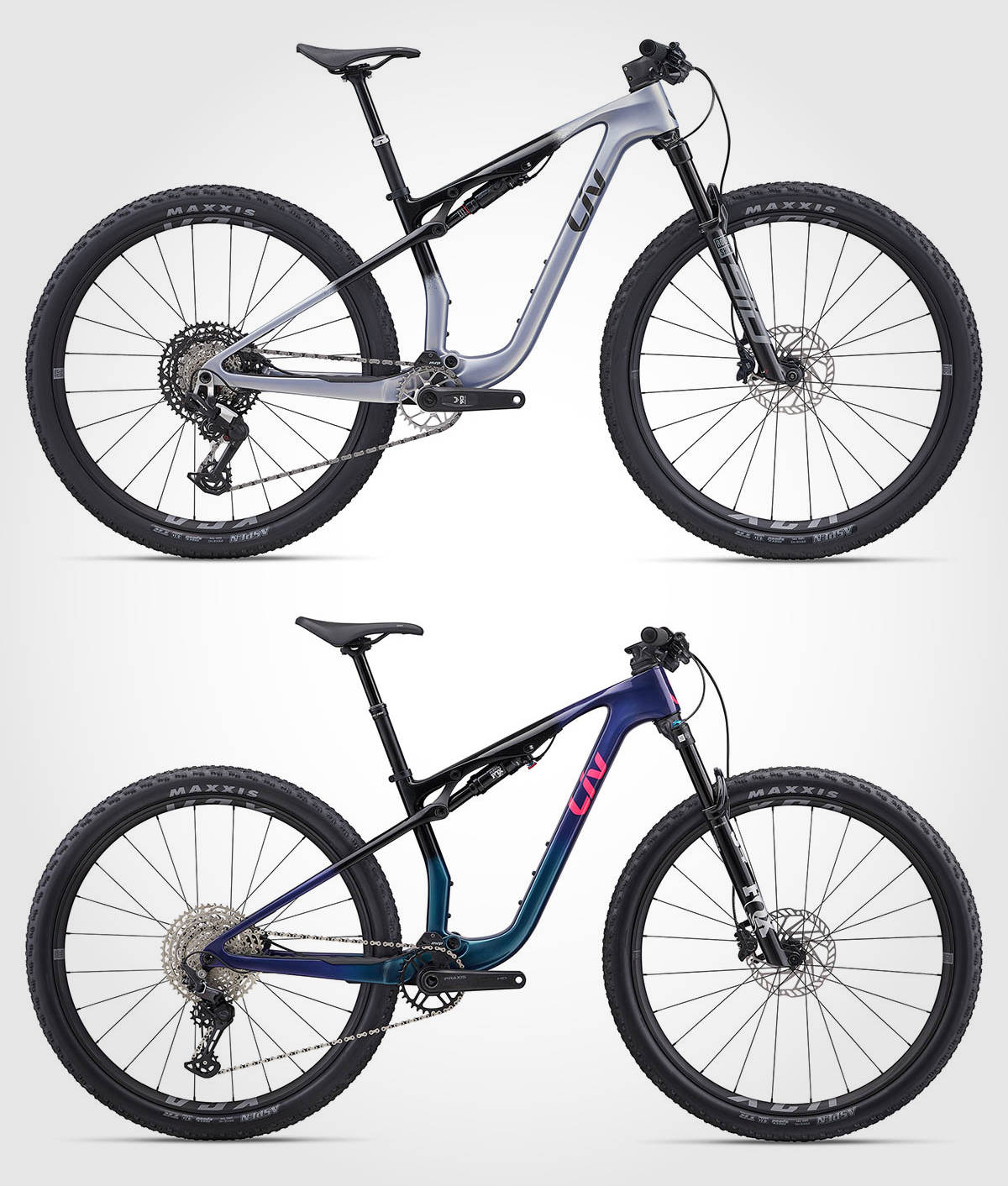 De arriba hacia abajo: Liv Pique Advanced SL 2 y Liv Pique Advanced SL 3. Imagen: Liv Cycling