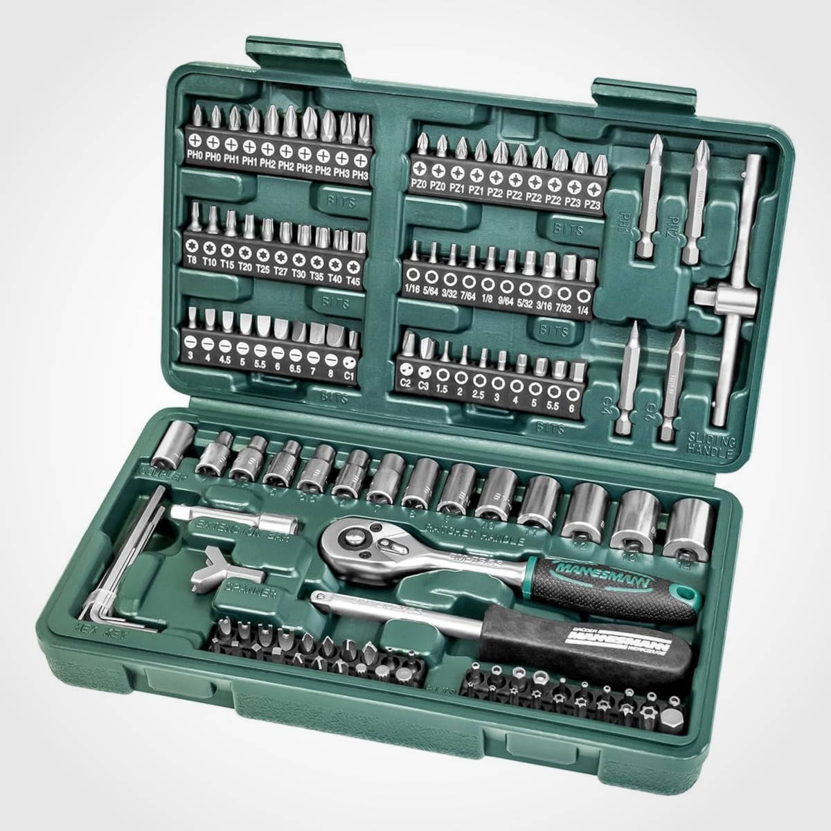 Mannesmann M29166: un maletín de herramientas imprescindible para aficionados a la mecánica y el bricolaje