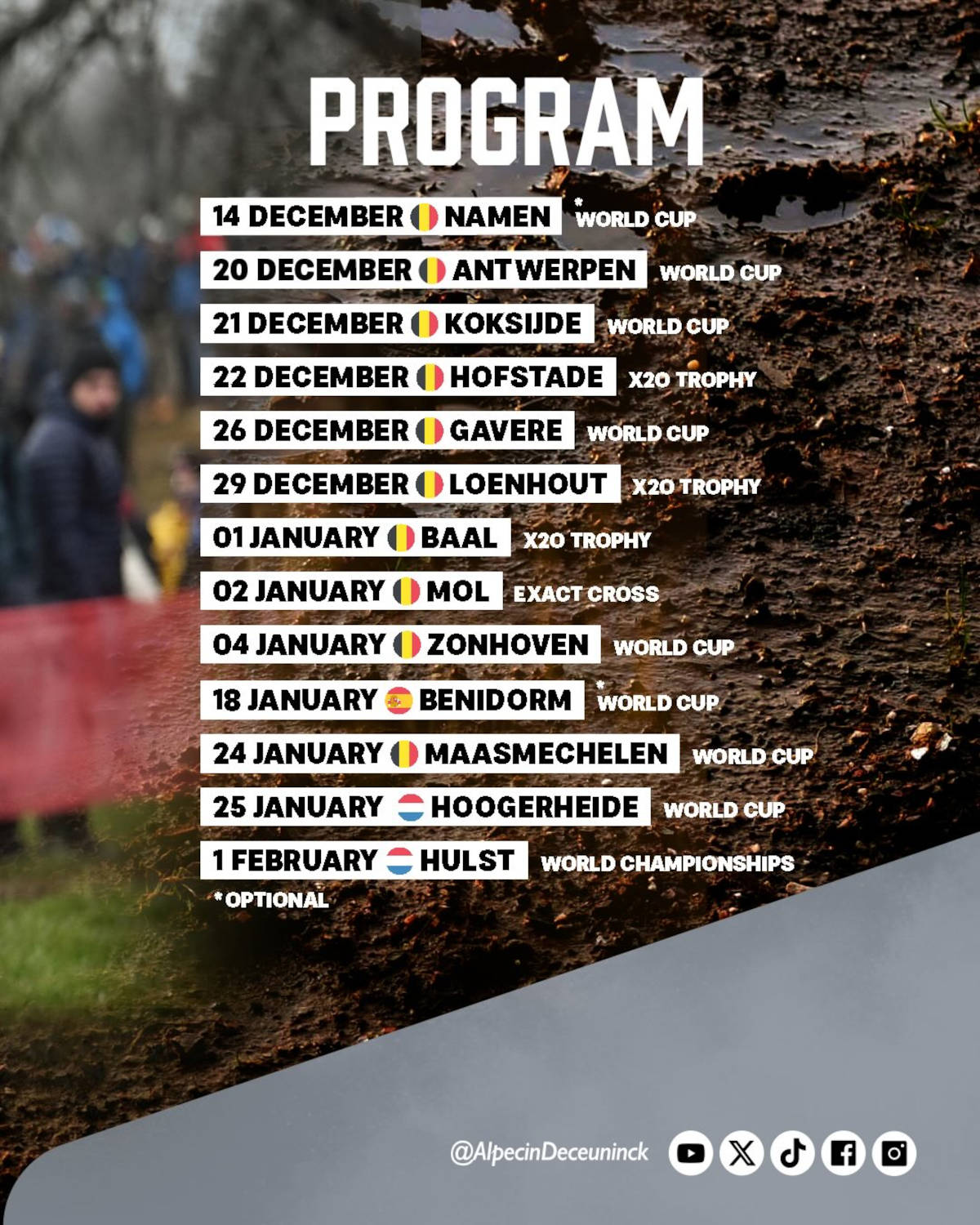 Calendario de invierno de Mathieu van der Poel. Imagen: Alpecin-Deceuninck