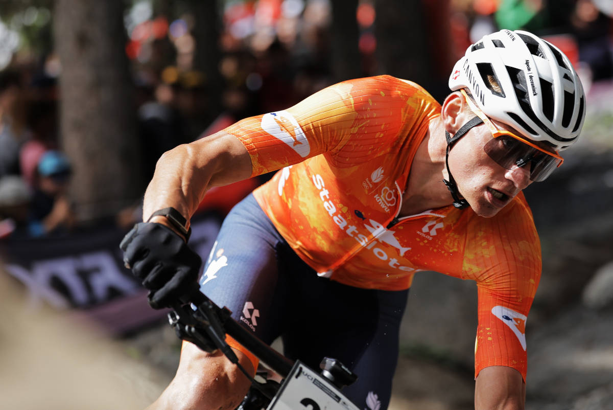 Mathieu van der Poel en el Campeonato del Mundo de Crans-Montana. Imagen: UCI