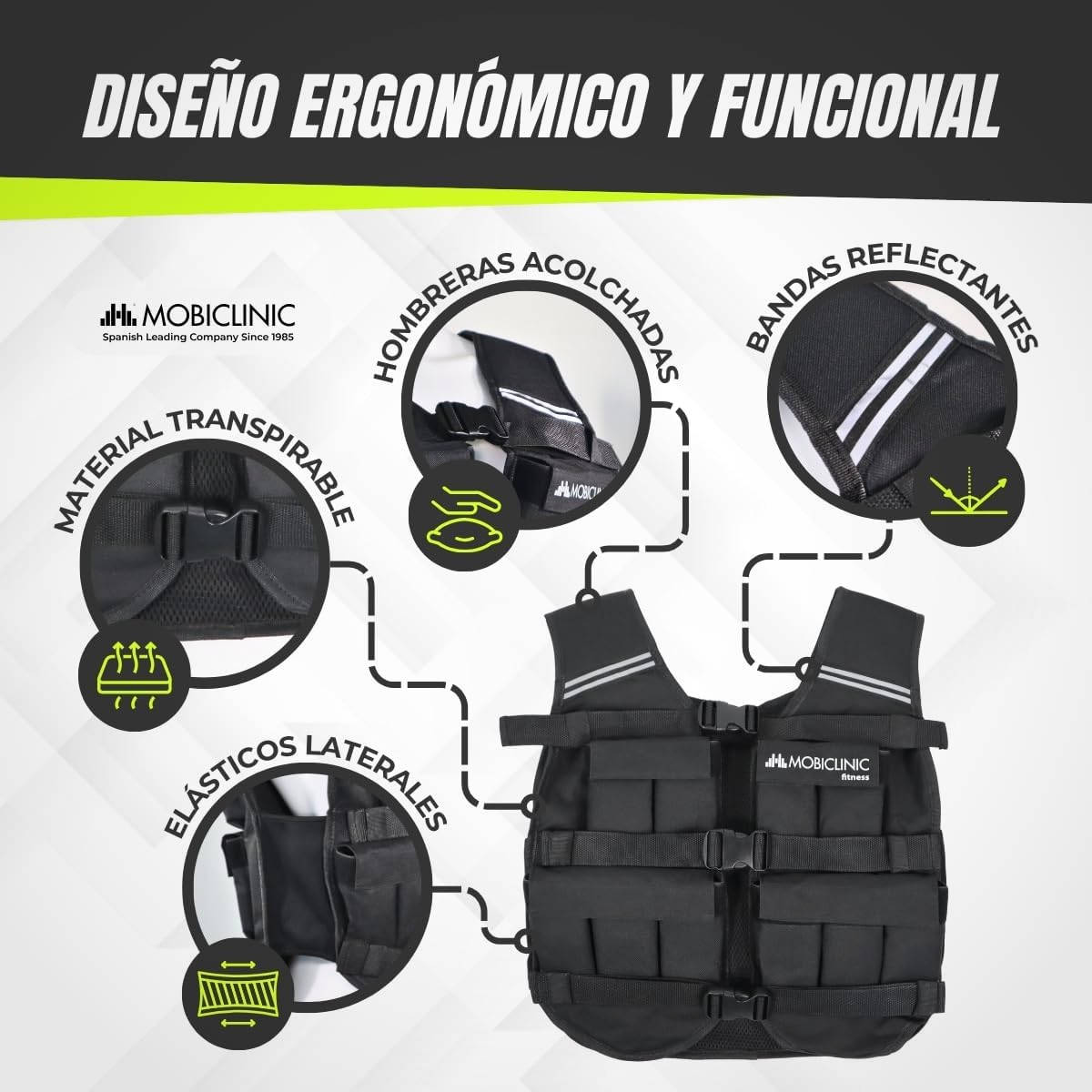 Chaleco lastrado Mobiclinic Iron20. Imagen: Mobiclinic