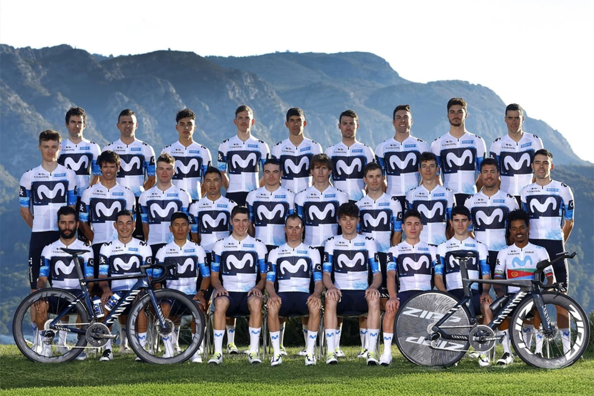 plantillas masculina del equipo al completo. Imagen: Movistar Team