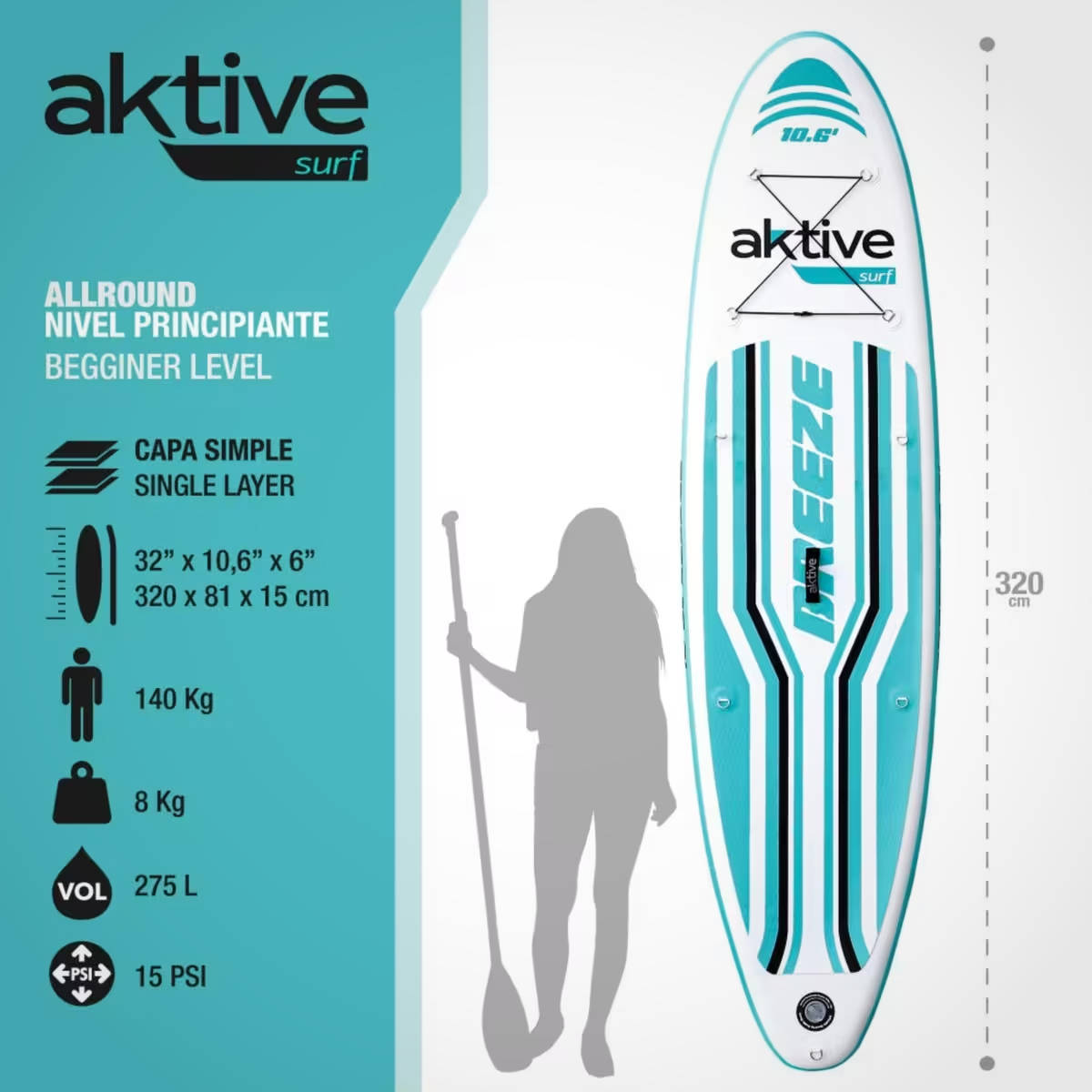 Pack Aktive Paddle Surf. Imagen: Decathlon
