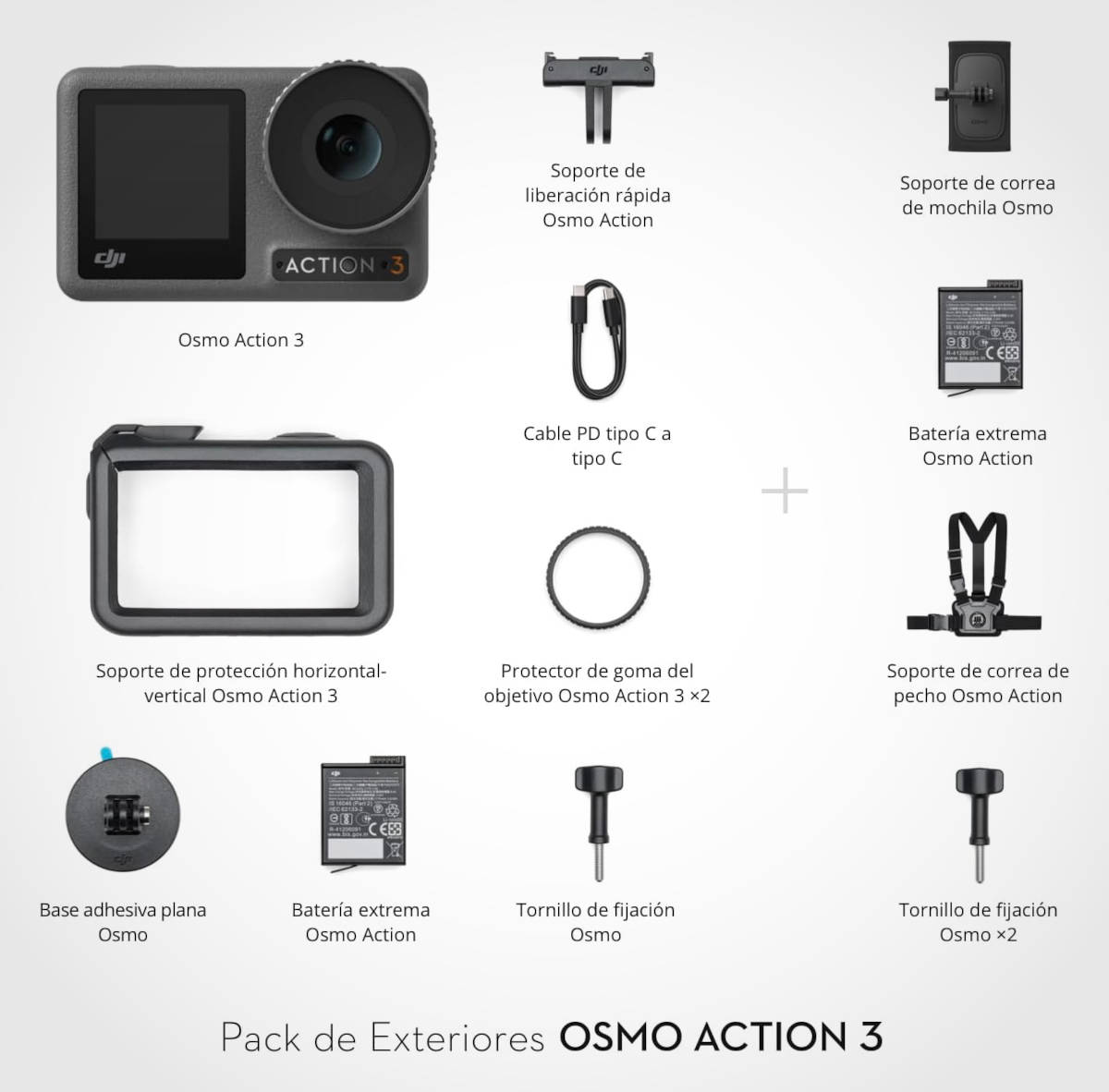 Pack de exteriores DJI Osmo Action 3. Imagen: DJI
