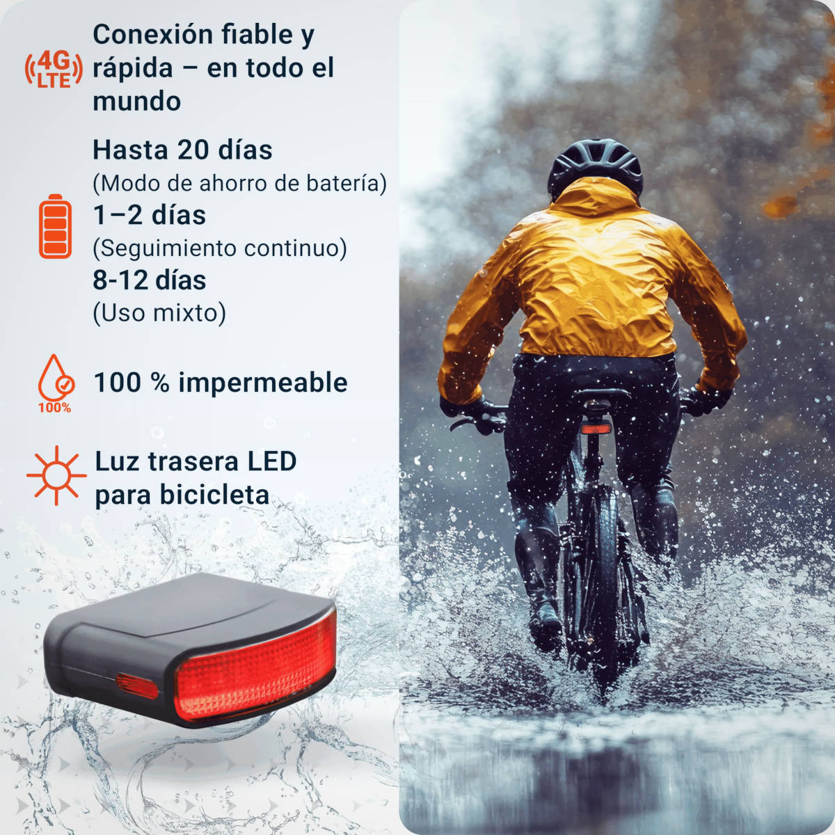 PAJ LED BICYCLE Finder 4G. Imagen: PAJ GPS