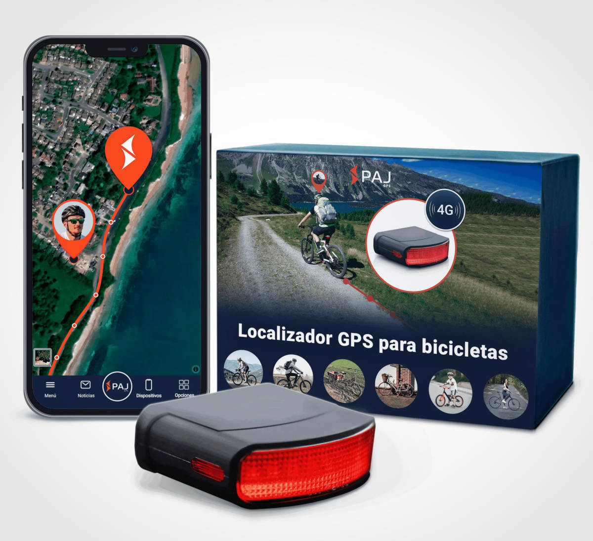 PAJ LED BICYCLE Finder 4G. Imagen: PAJ GPS