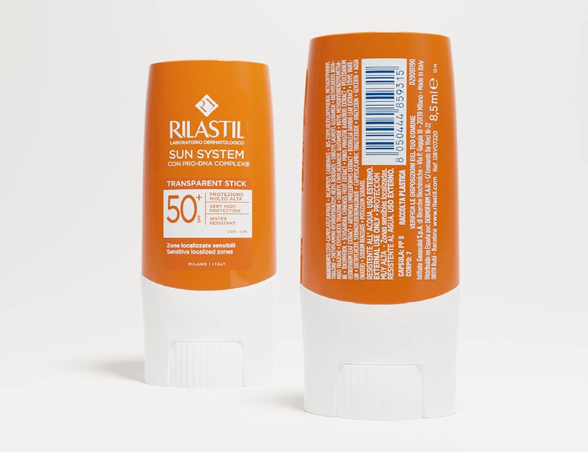 Protector Solar Zonas Sensibles Rilastil Sun System Stick SPF 50+. Imagen: Rilastil