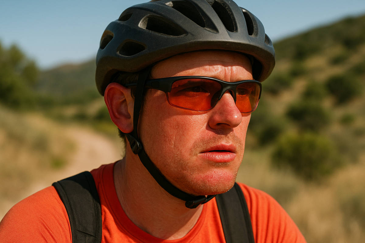 Ciclista con labios y orejas enrojecidos por el sol. Imagen: TodoMountainBike