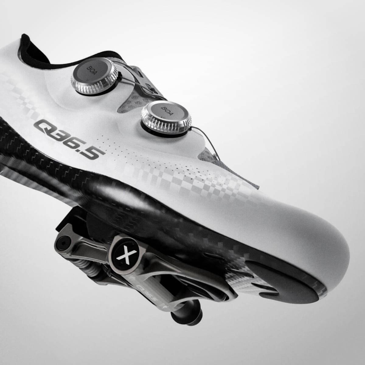 Sistema zapatilla-pedal de Q36.5 y SRM. Imagen: Q36.5