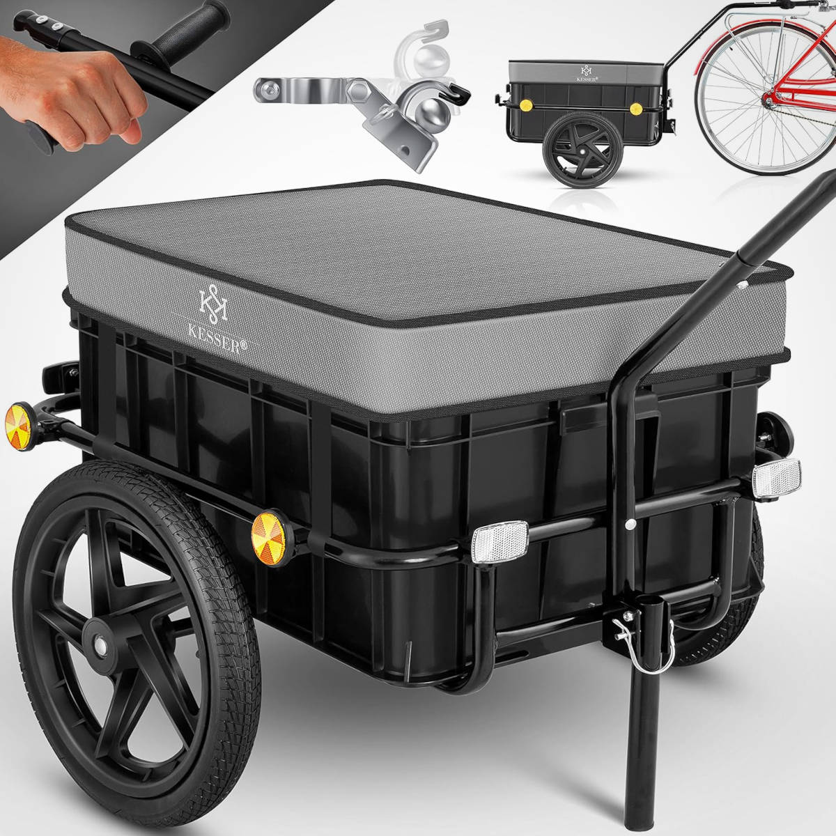Remolque para bicicletas. Imagen: Kesser