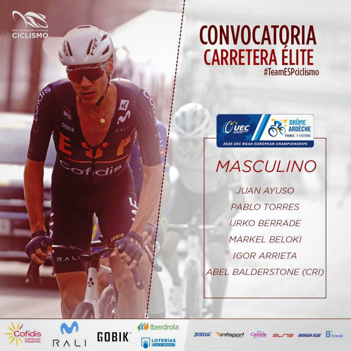 Convocatoria Selección Española Élite masculina. Imagen: RFEC