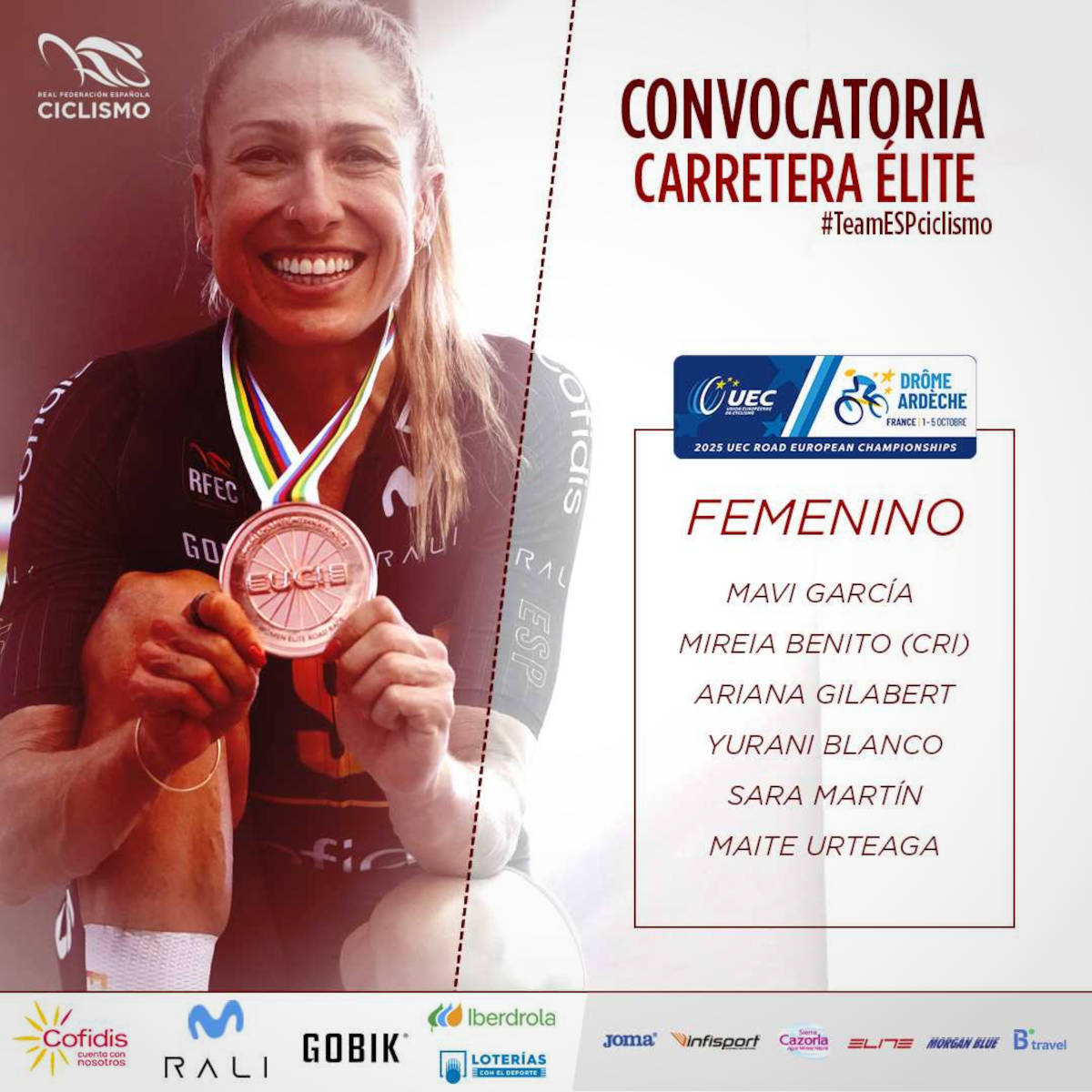 Convocatoria Selección Española Élite femenina. Imagen: RFEC