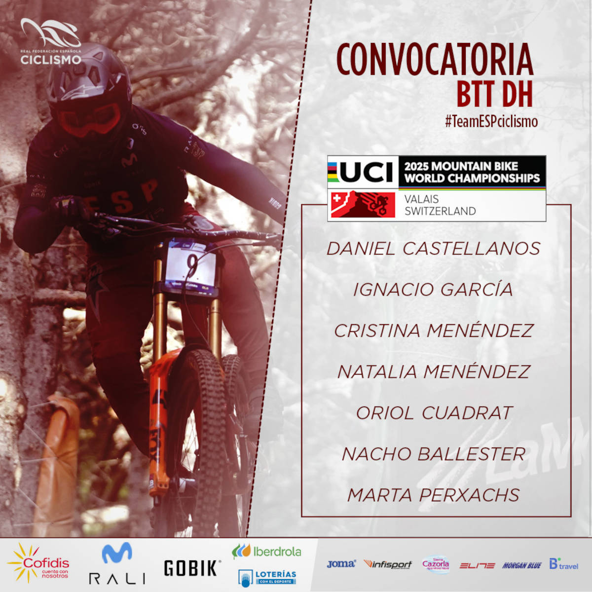 Selección Española Élite y Júnior para DHI. Imagen: RFEC