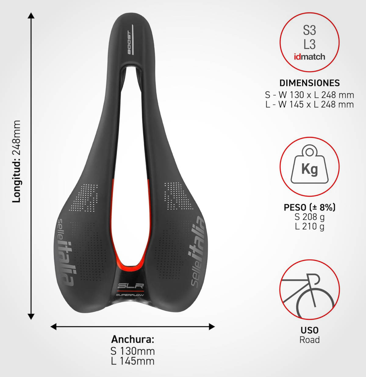 Selle Italia SLR Boost TM Superflow. Imagen: Selle Italia