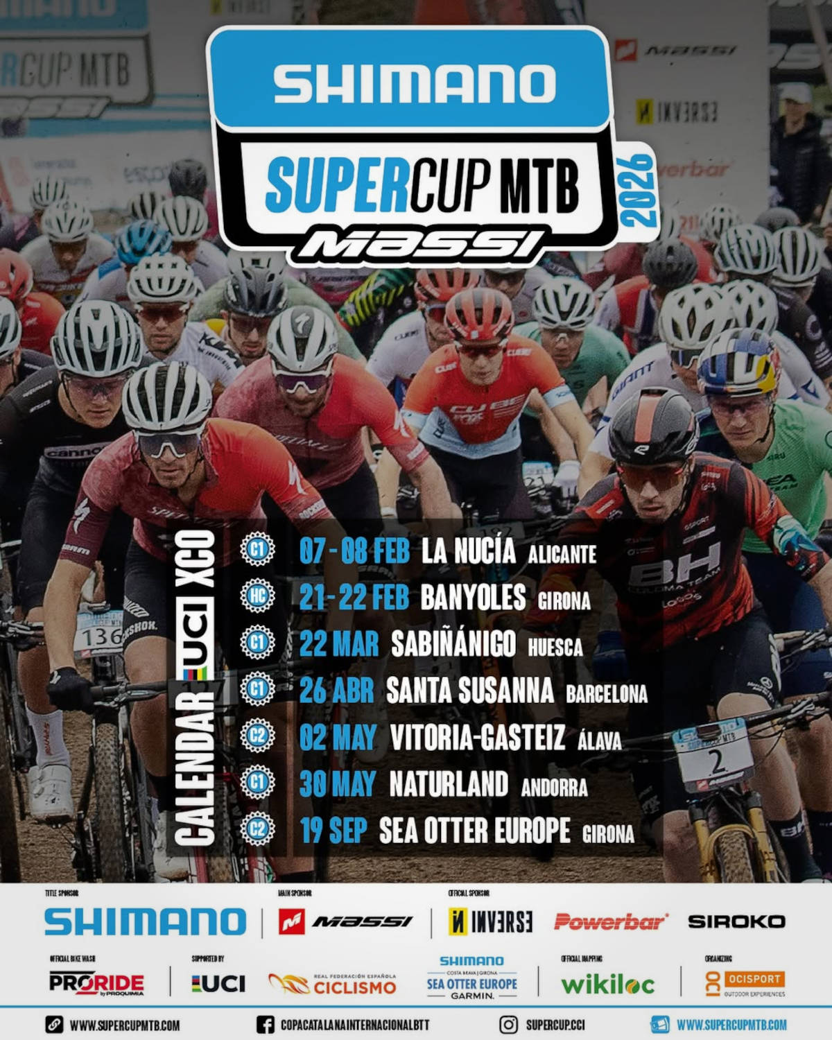 Calendario del campeonato. Imagen: Shimano Super Cup Massi