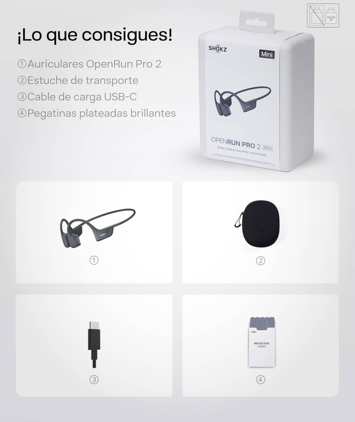 Shokz OpenRun Pro 2 Mini. Imagen: Shokz