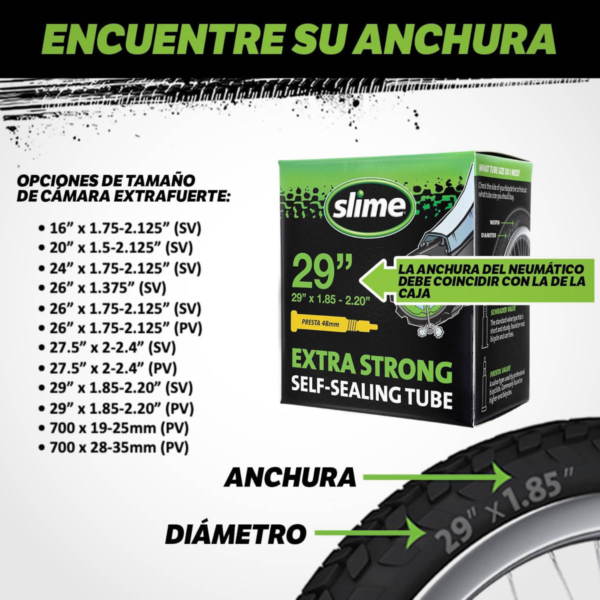 Tamaños de cámara Slime. Imagen: Slime