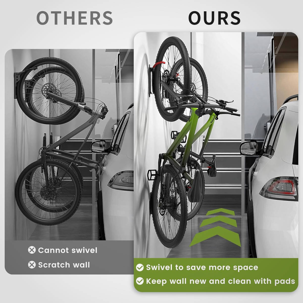 Soporte de pared para bicicletas. Imagen: Housolution