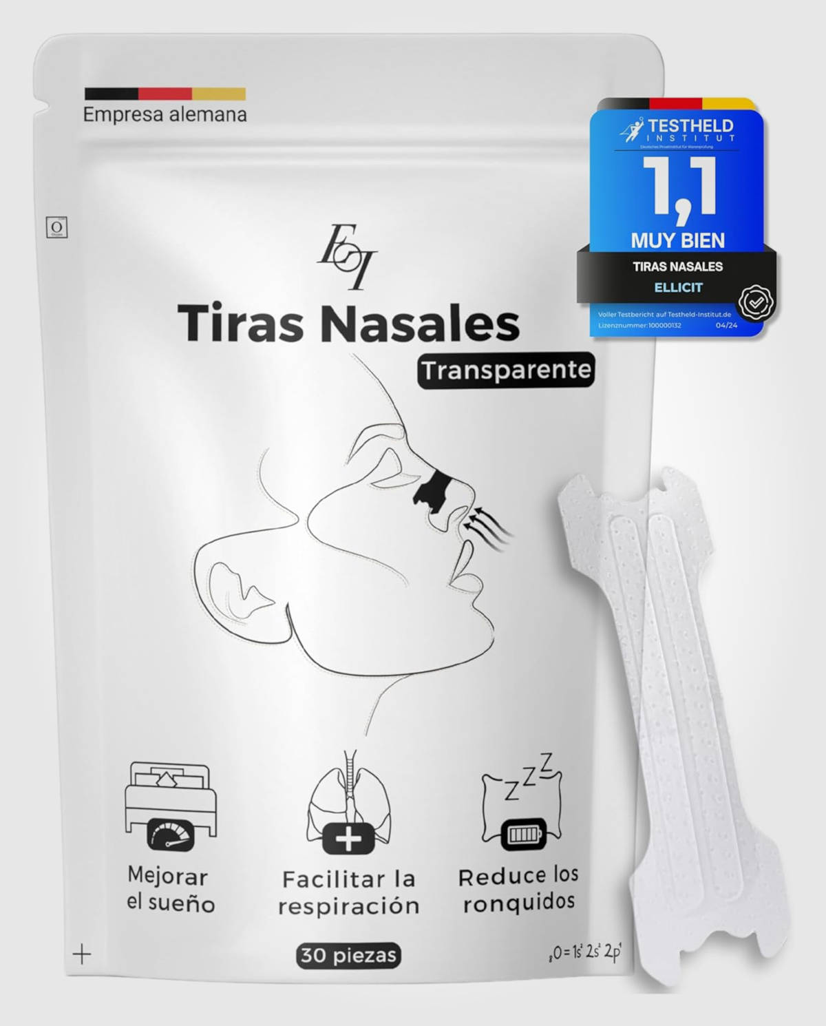 Tiras nasales transparentes. Imagen: Ellicit