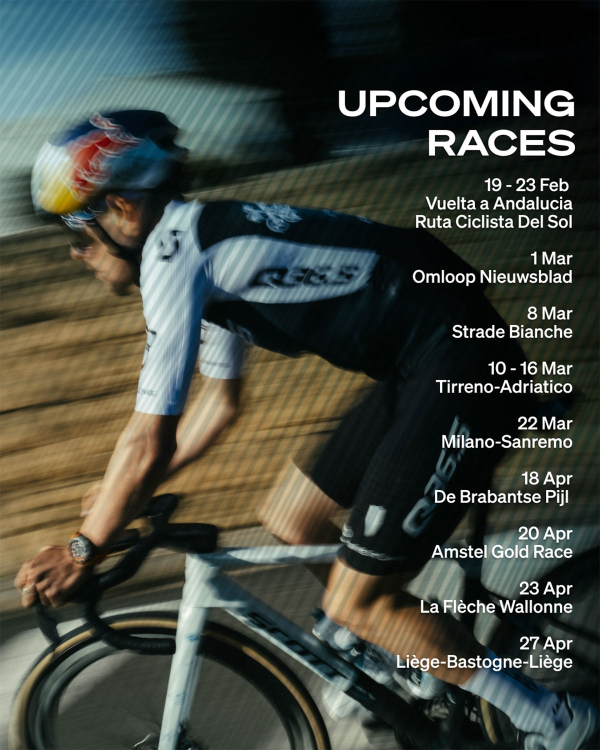 Calendario de carreras de Tom Pidcock. Imagen: Q36.5 Pro Cycling Team