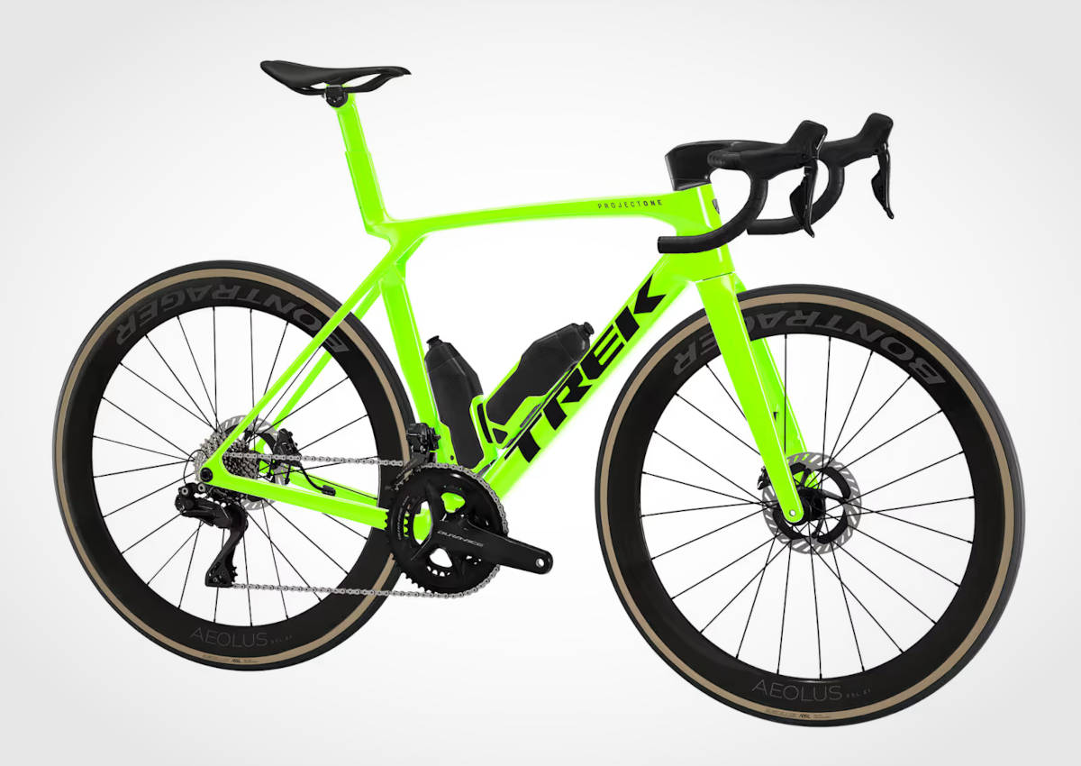 Trek Madone SLR 9 con pintura Project One Signature Radioactive Lime. Imagen: Trek Bikes