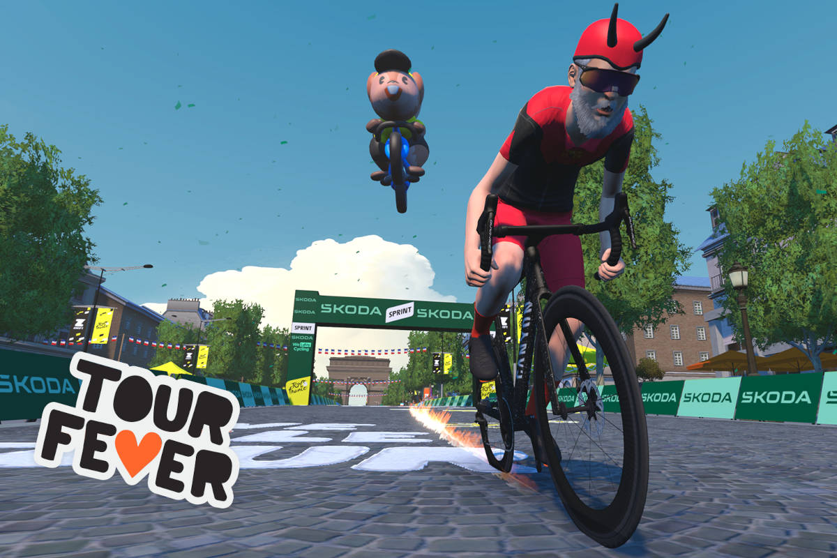 Plataforma Zwift ambientada en el Tour de Francia 2025. Imagen: Zwift