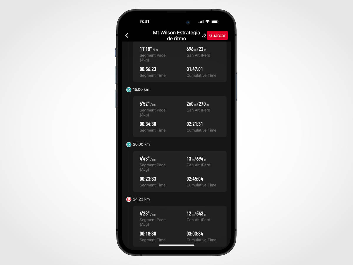 Estrategia de ritmo. Imagen: COROS