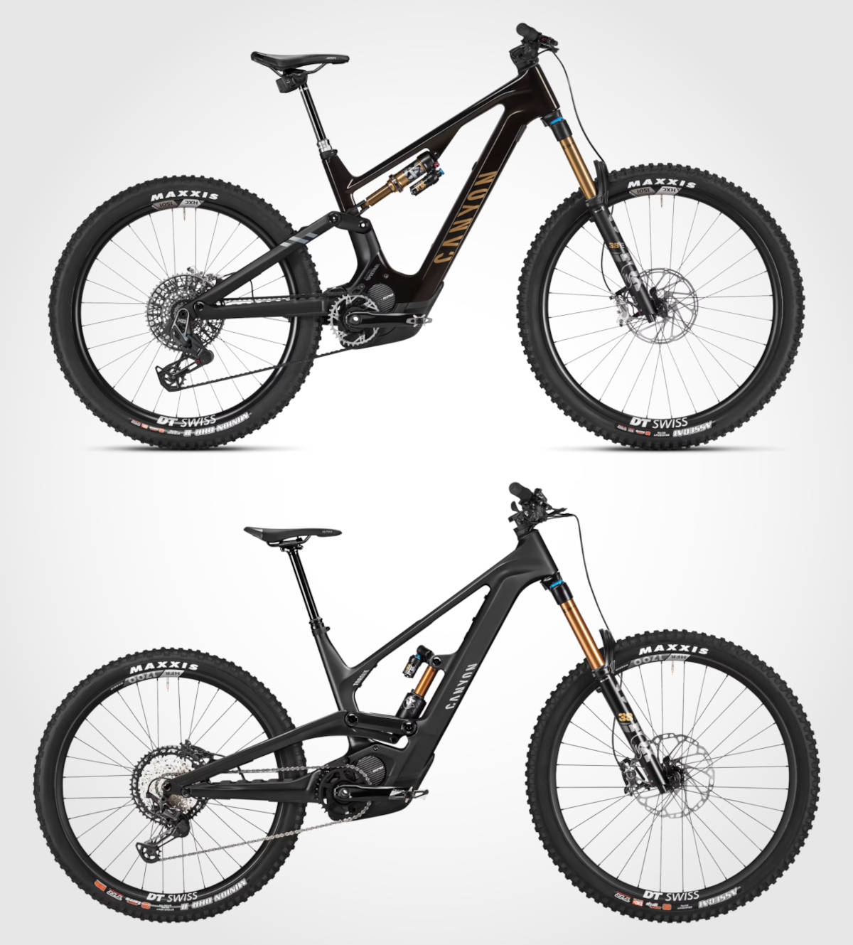 Canyon Spectral:ON CFR y Canyon Torque:ON CF 9. Imagen: Canyon Bicycles