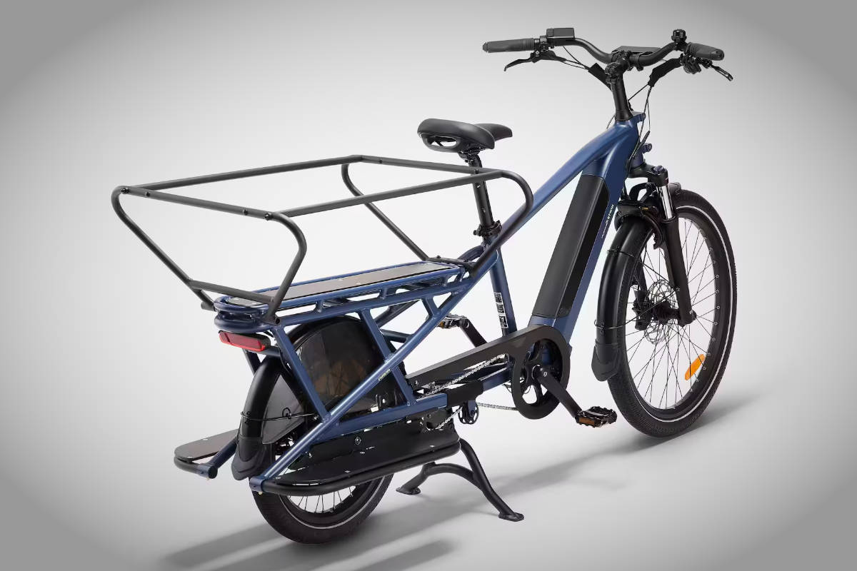 Cargobike Longtail E-Three 500. Imagen: Decathlon