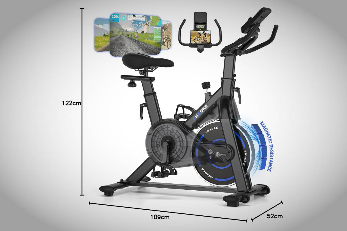 Bicicleta estática magnética CHAOKE. Imagen: CHAOKE