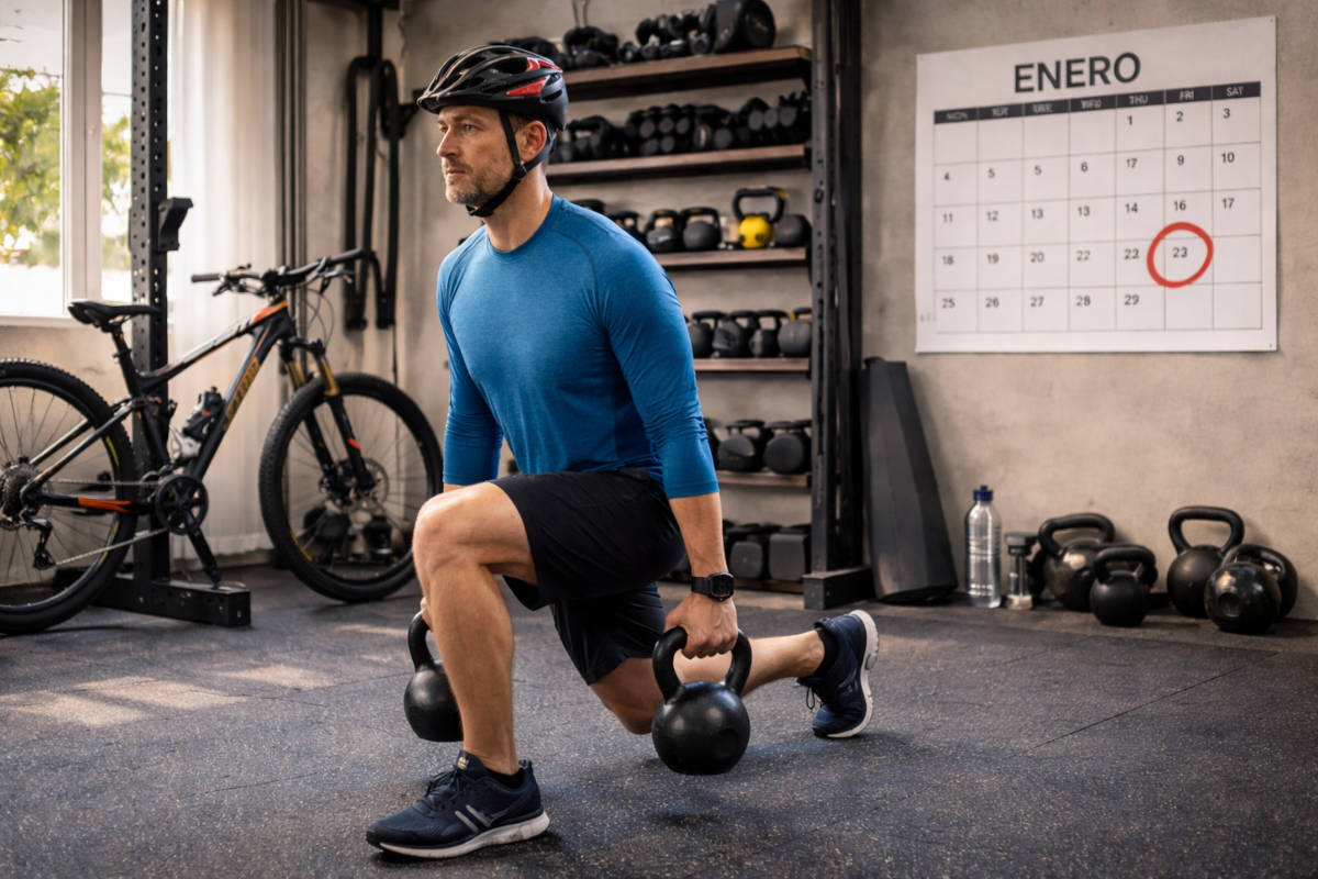 Ciclista de montaña entrenando fuerza. Imagen: TodoMountainBike