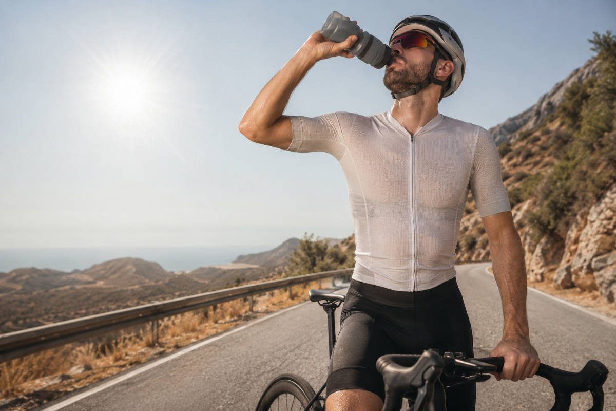 Ciclista descansando en carretera soleada. Imagen: TodoMountainBike