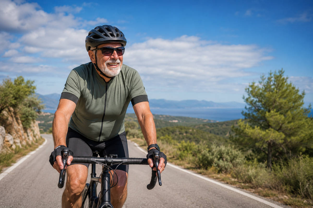 Ciclista senior rodando en carretera. Imagen: TodoMountainBike