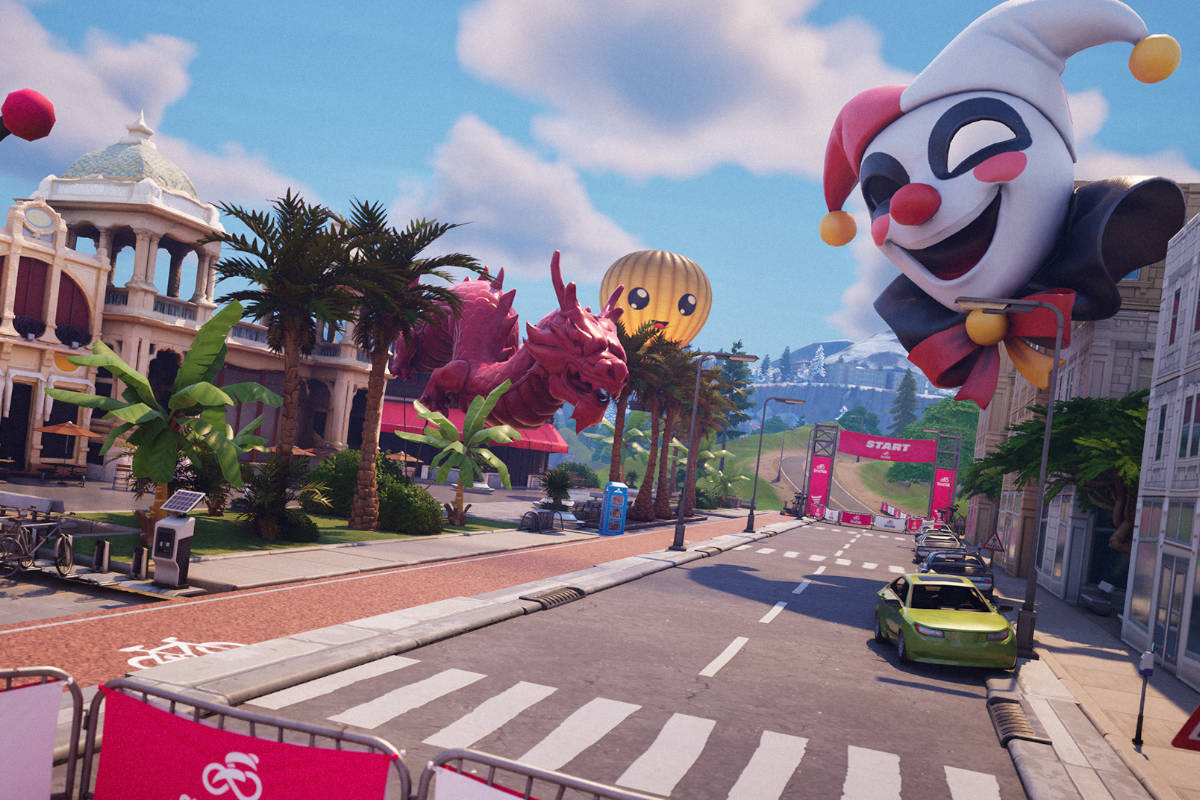 Giro d’Italia en Fortnite. Imagen: Giro d’Italia