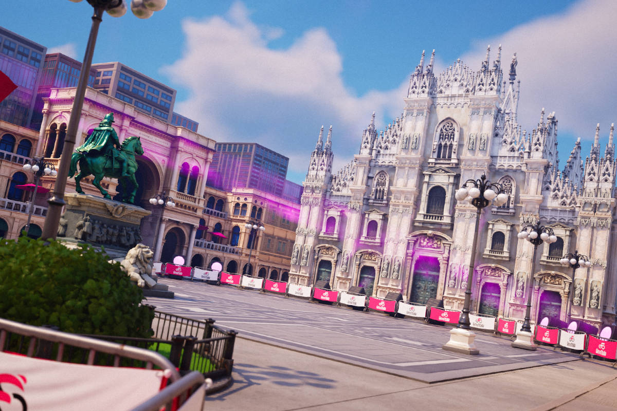 Giro d’Italia en Fortnite. Imagen: Giro d’Italia