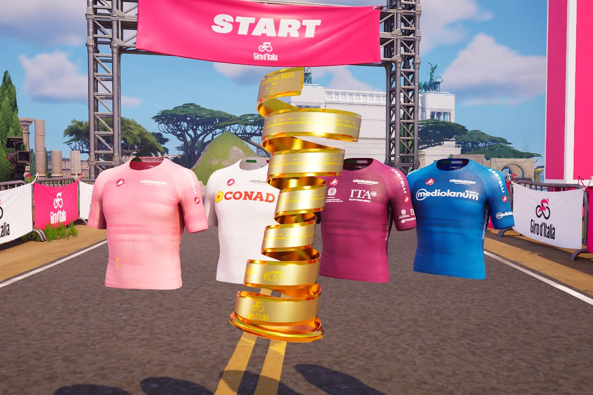 Giro d’Italia en Fortnite. Imagen: Giro d’Italia