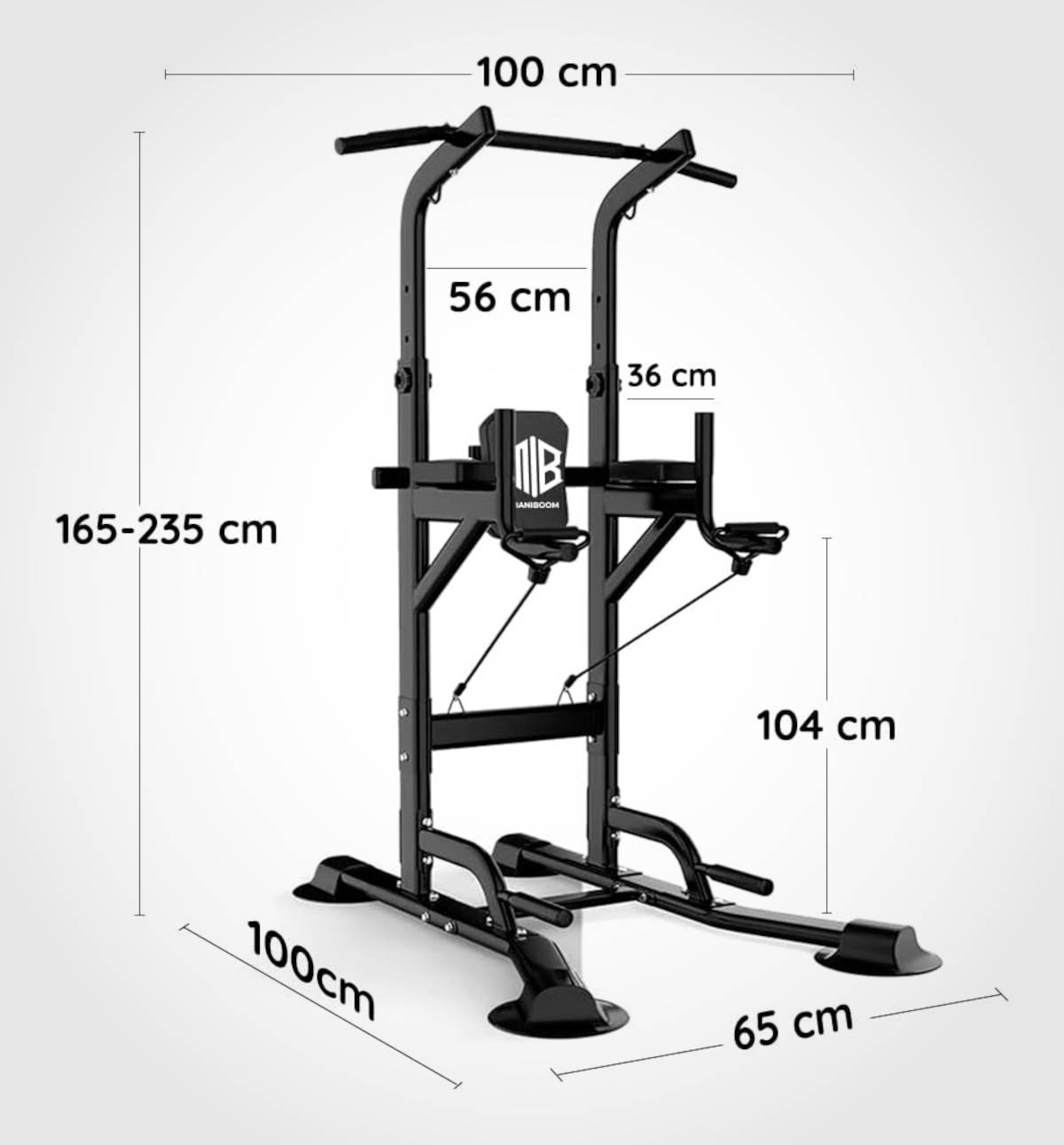 Estación de dominadas multifuncional. Imagen: ManiBoom