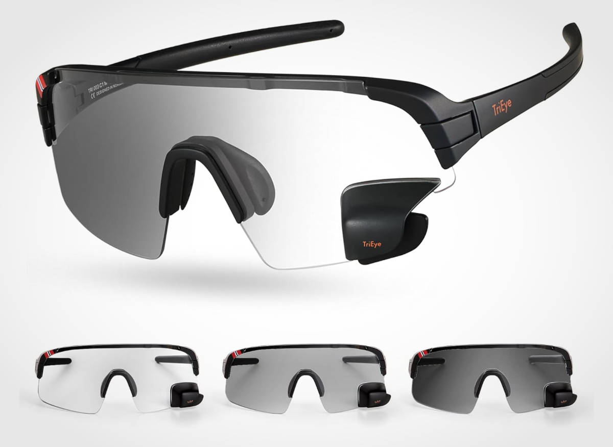 Gafas de ciclismo con espejo retrovisor. Imagen: TriEye