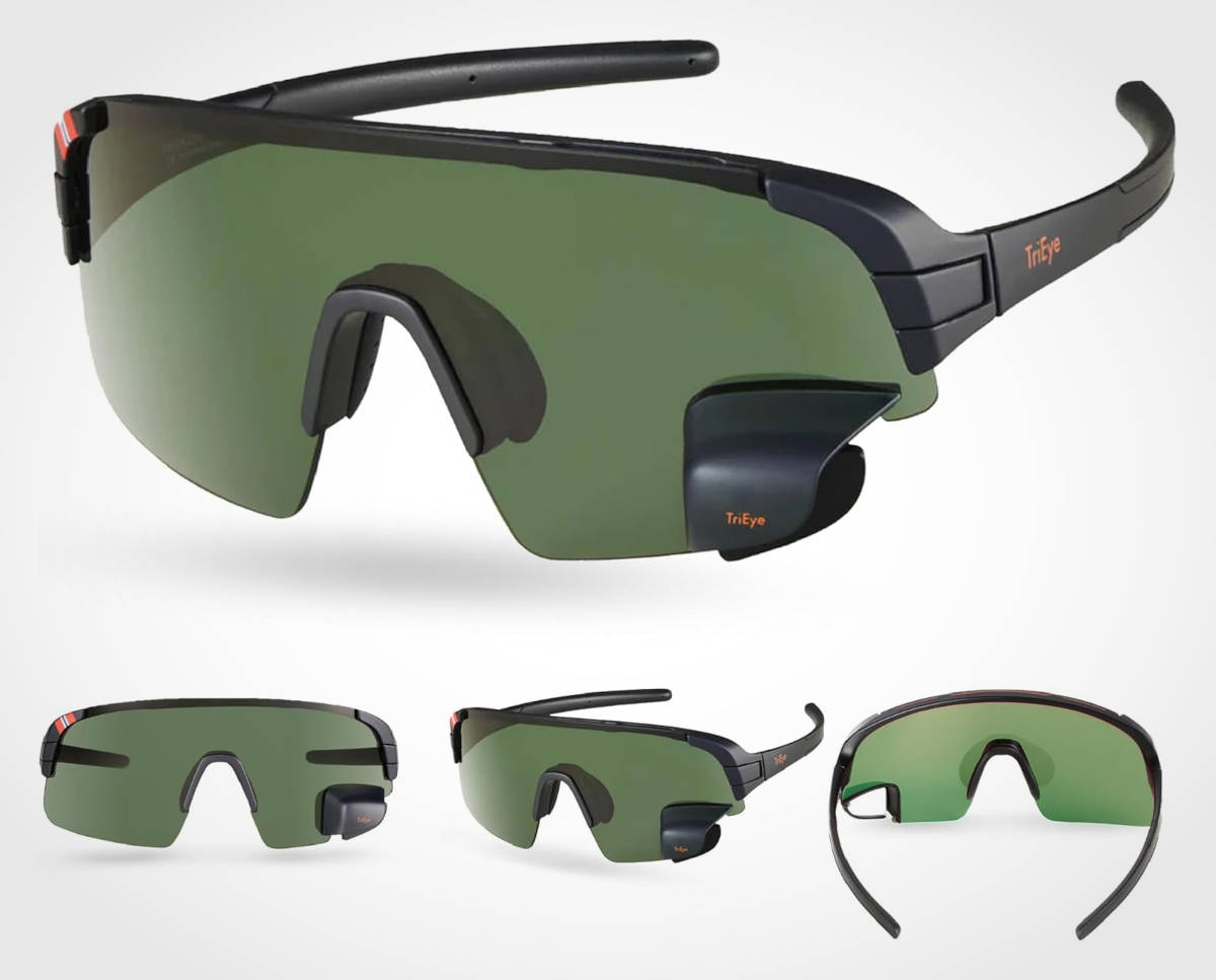 Gafas de ciclismo con espejo retrovisor. Imagen: TriEye
