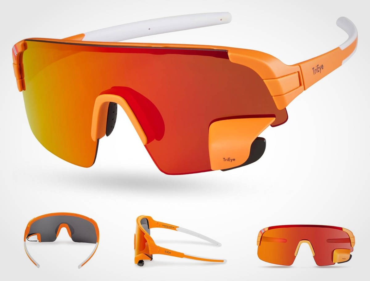 Gafas de ciclismo con espejo retrovisor. Imagen: TriEye