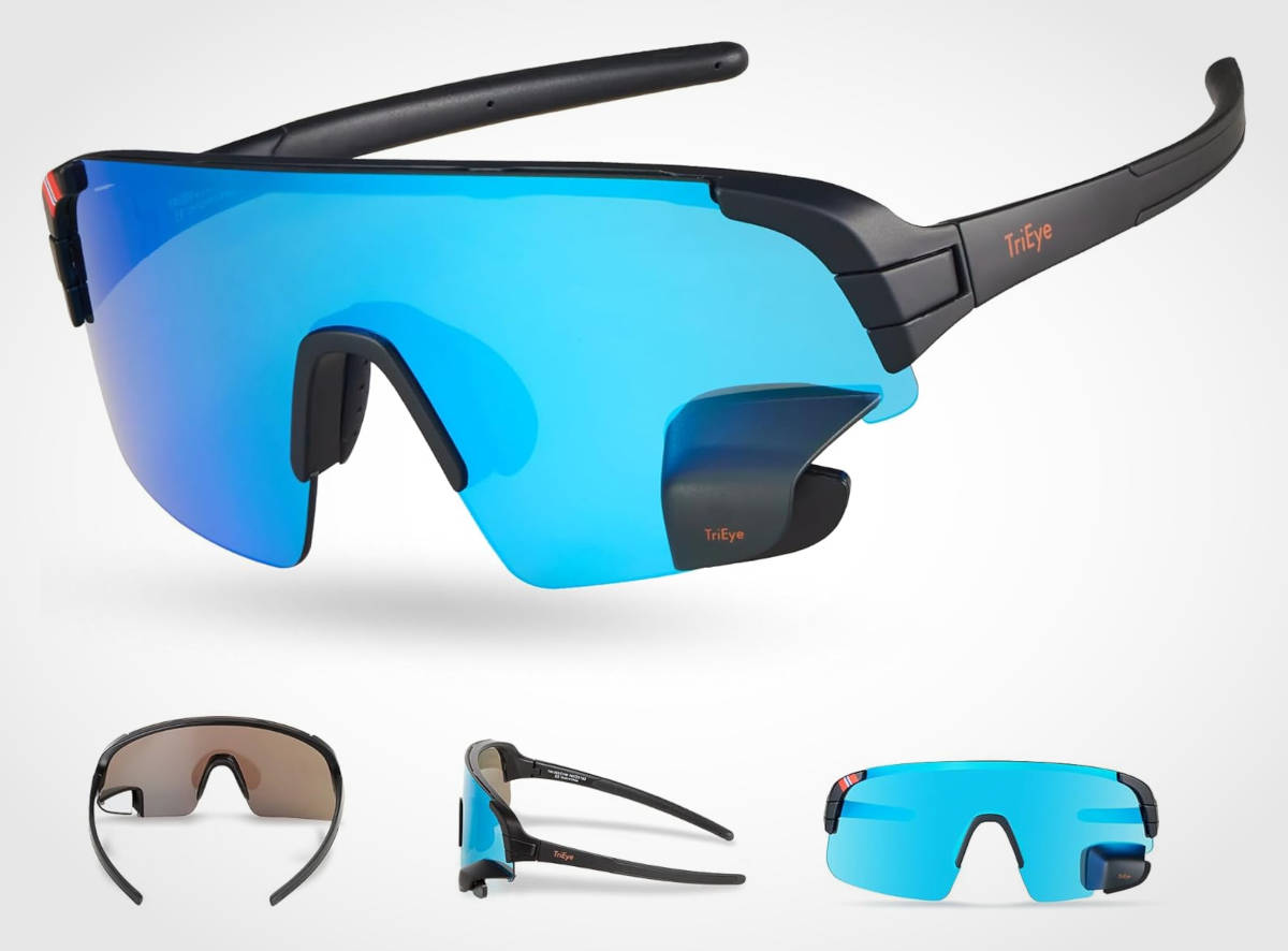Gafas de ciclismo con espejo retrovisor. Imagen: TriEye
