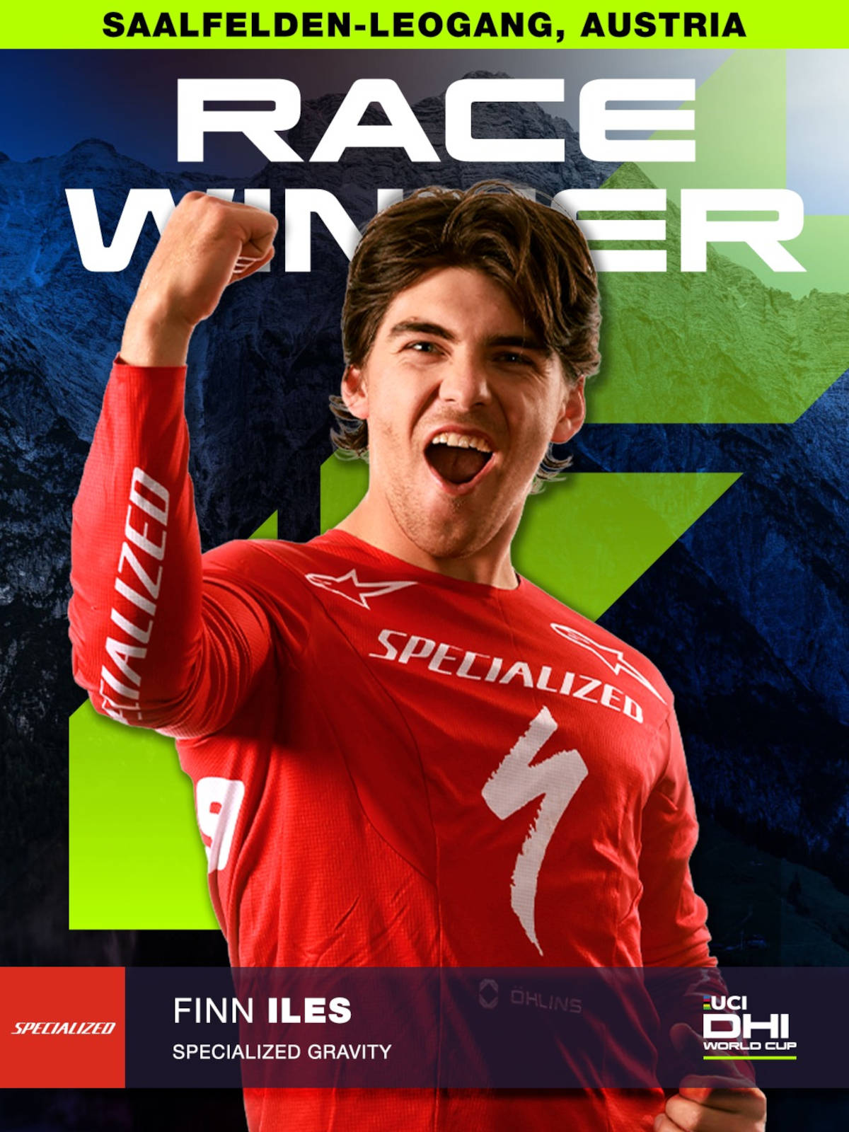 Finn Iles. Imagen: WHOOP UCI Mountain Bike World Series