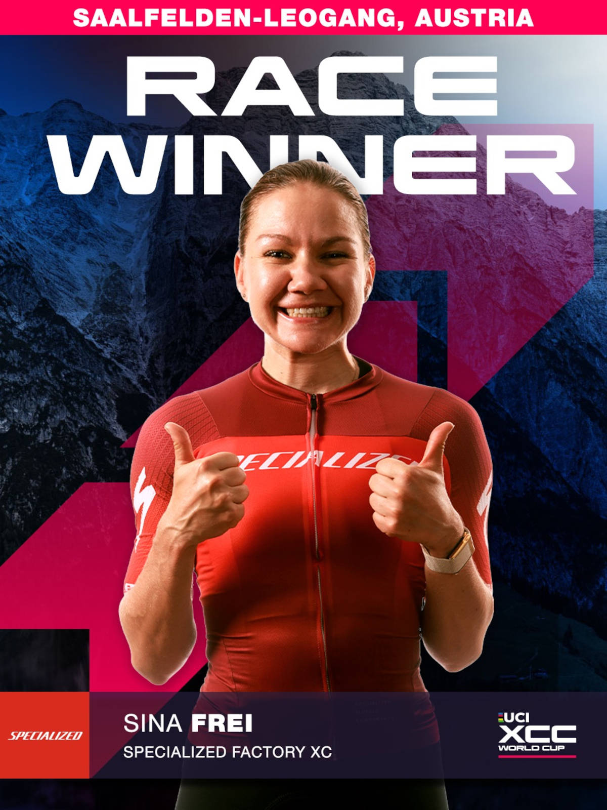 Sina Frei. Imagen: WHOOP UCI Mountain Bike World Series