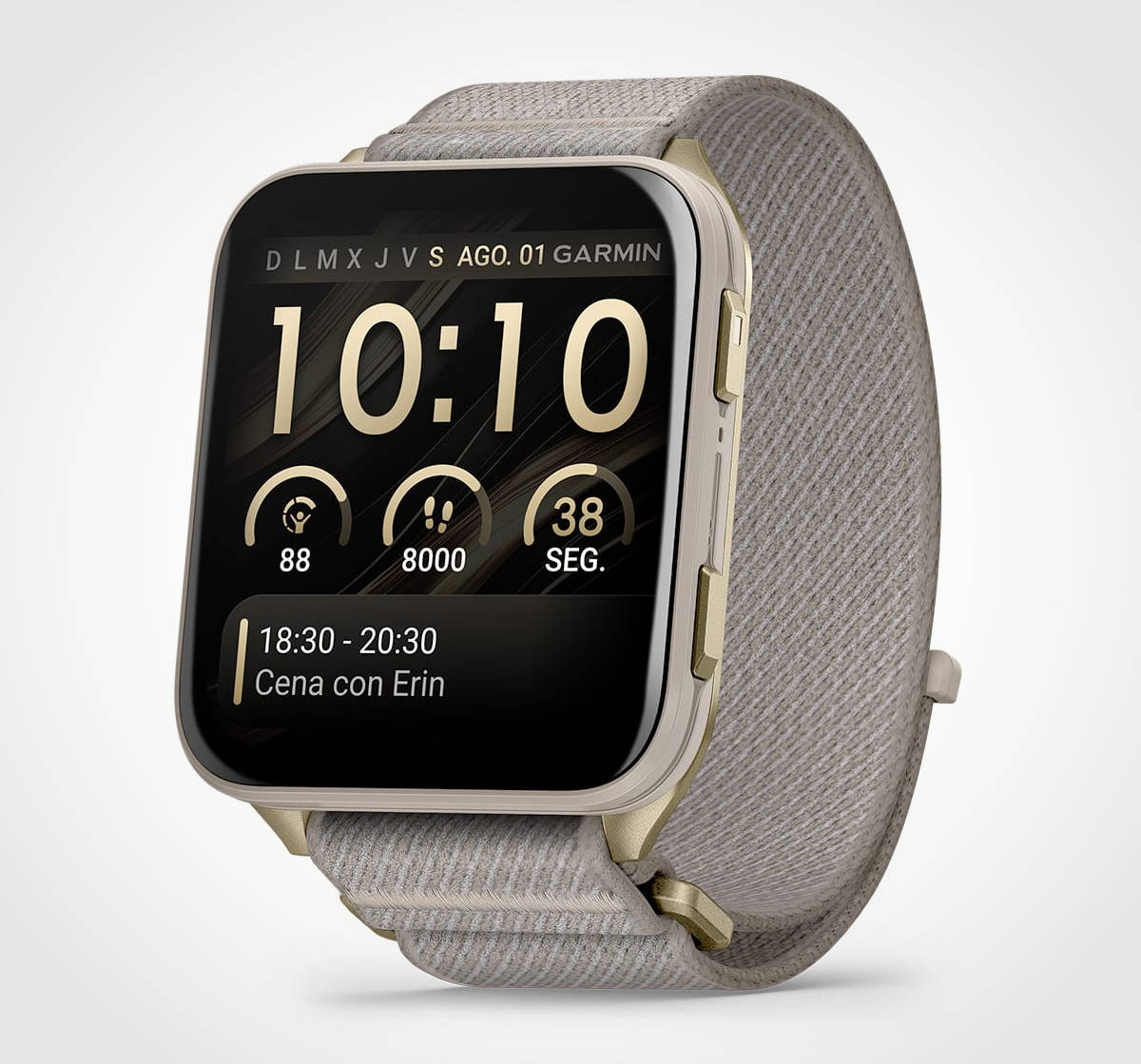 Garmin Venu X1 en versión titanio dorado. Imagen: Garmin