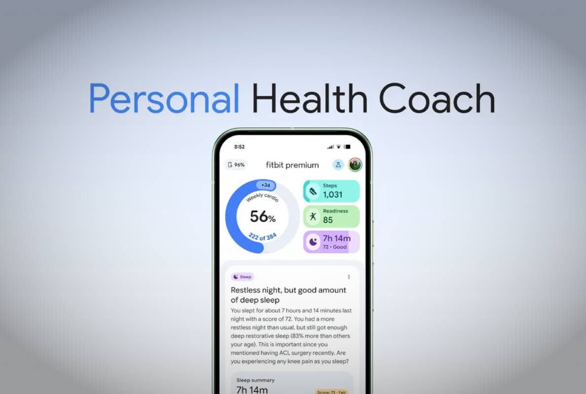 Entrenador personal de salud de Fitbit. Imagen: Google