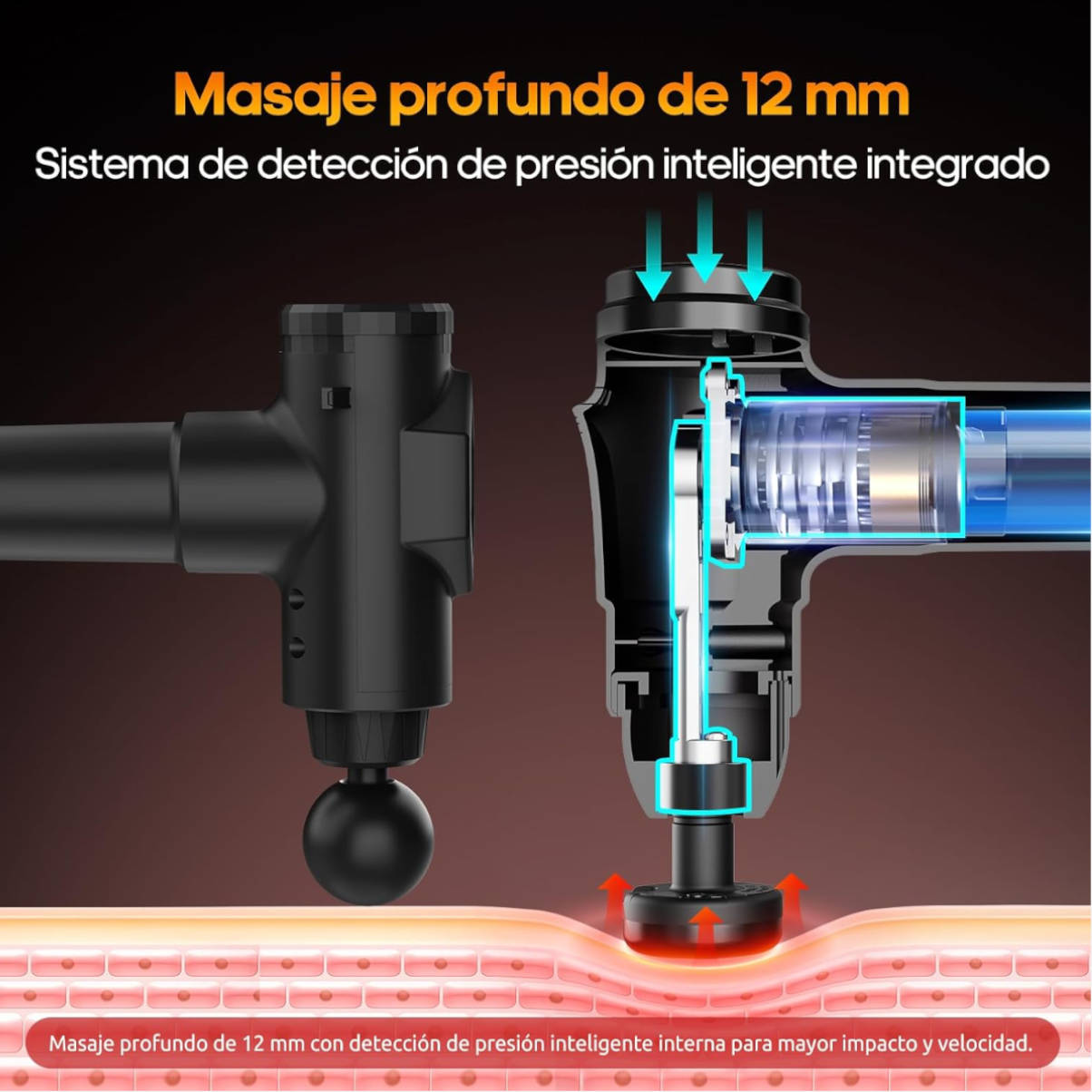 Pistola de masaje muscular AERLANG. Imagen: AERLANG
